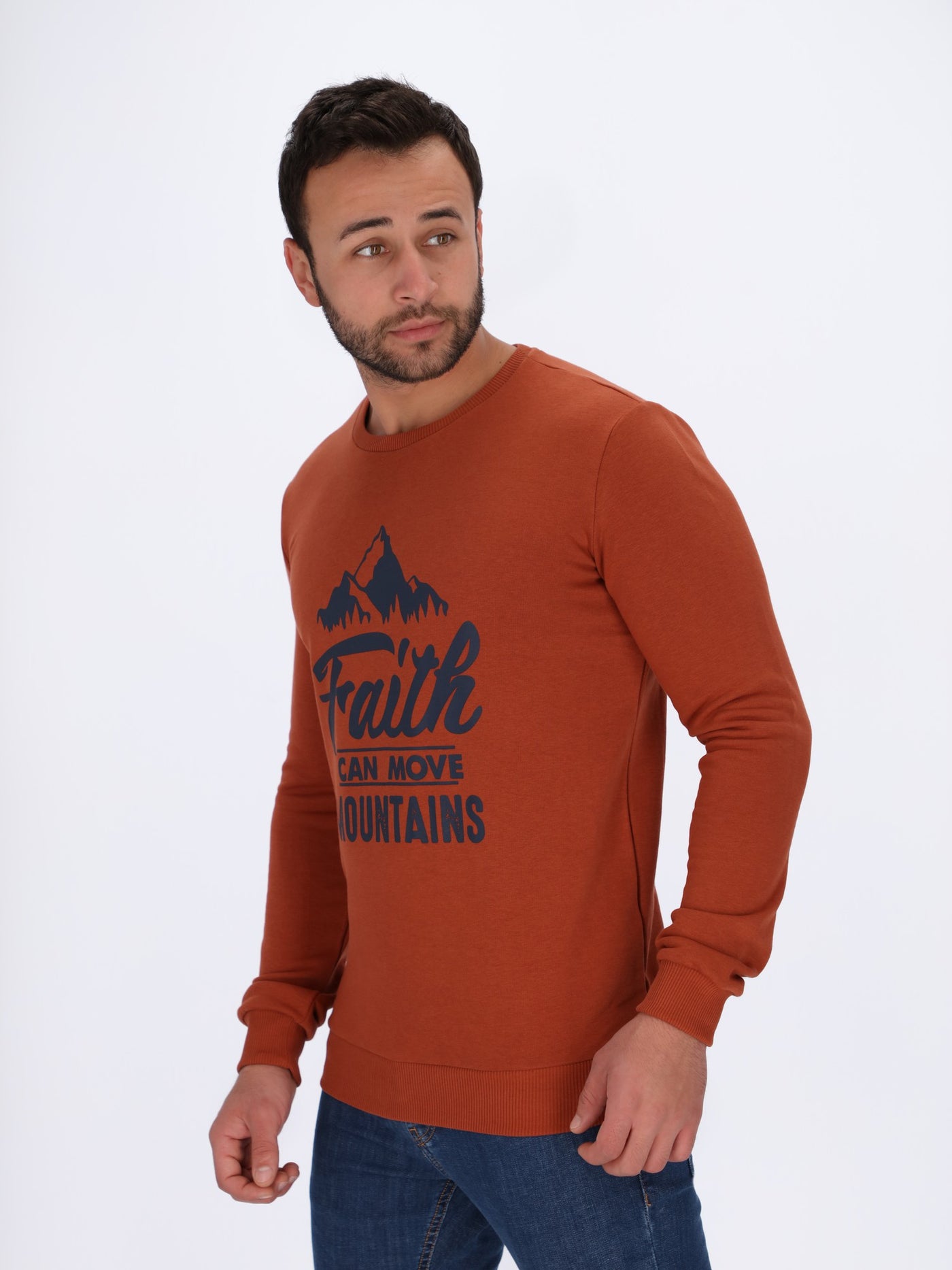 Front Print Round Neck Sweatshirt