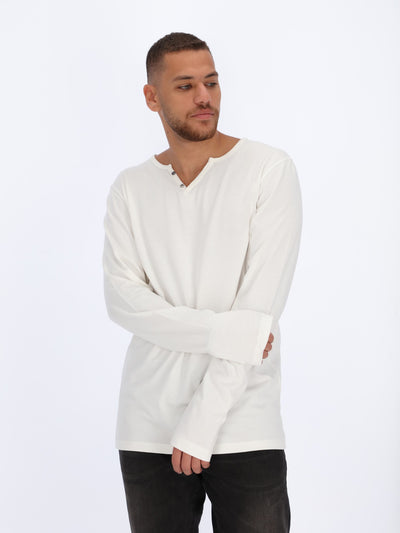 Henley T-shirt with Long Sleeves