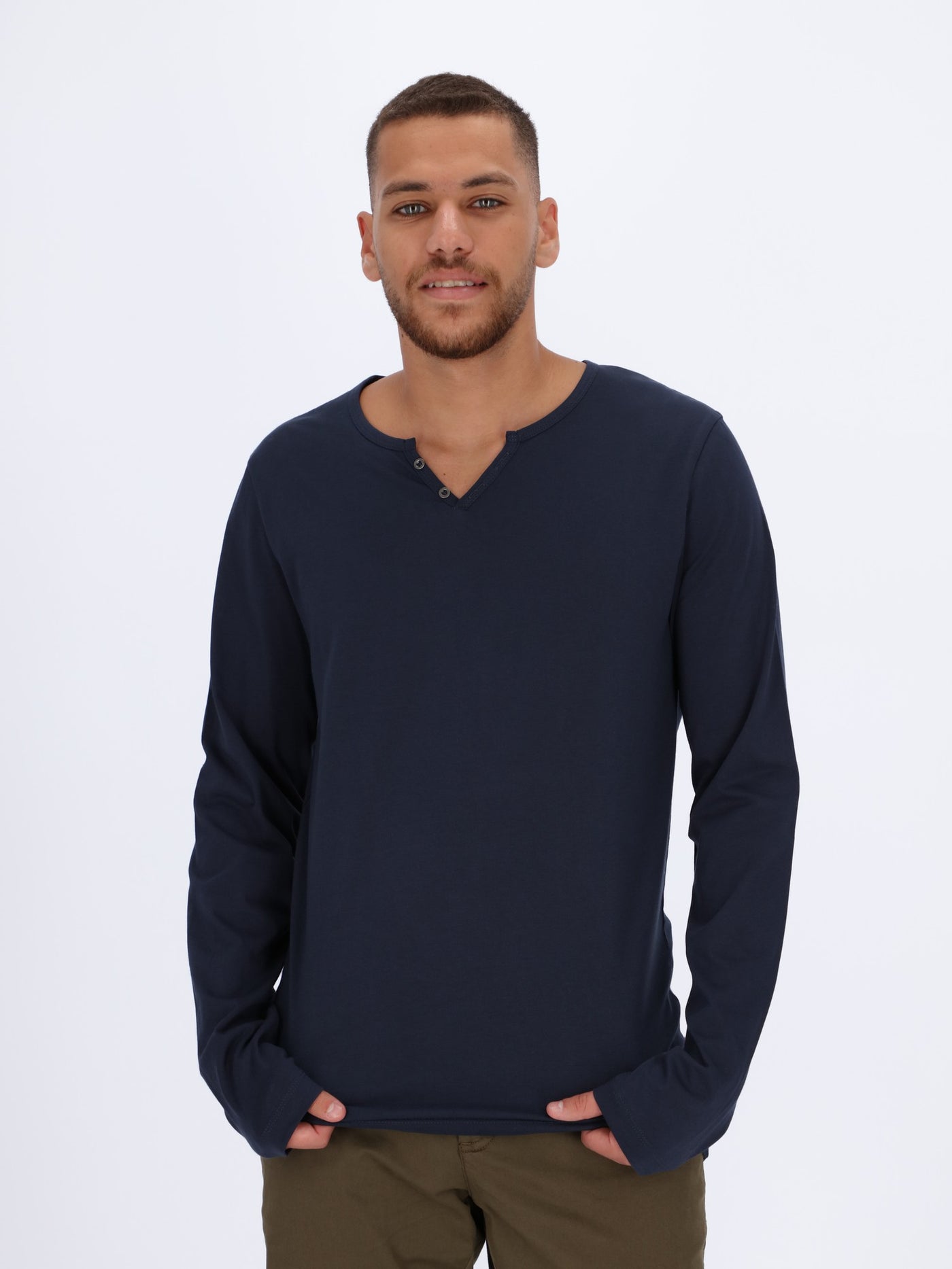 Henley T-shirt with Long Sleeves