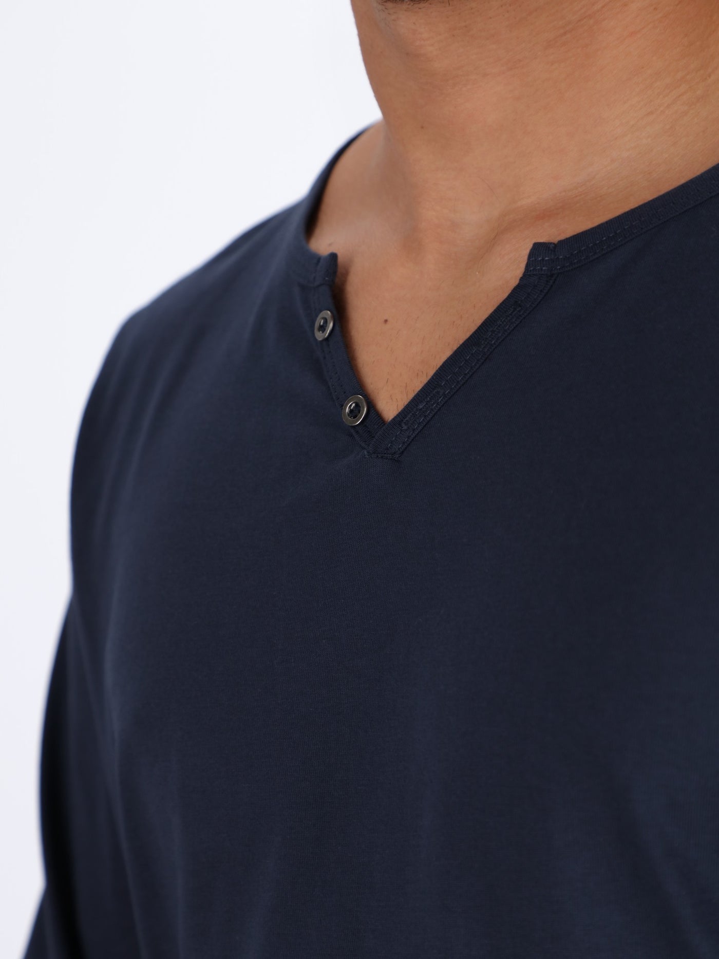 Henley T-shirt with Long Sleeves