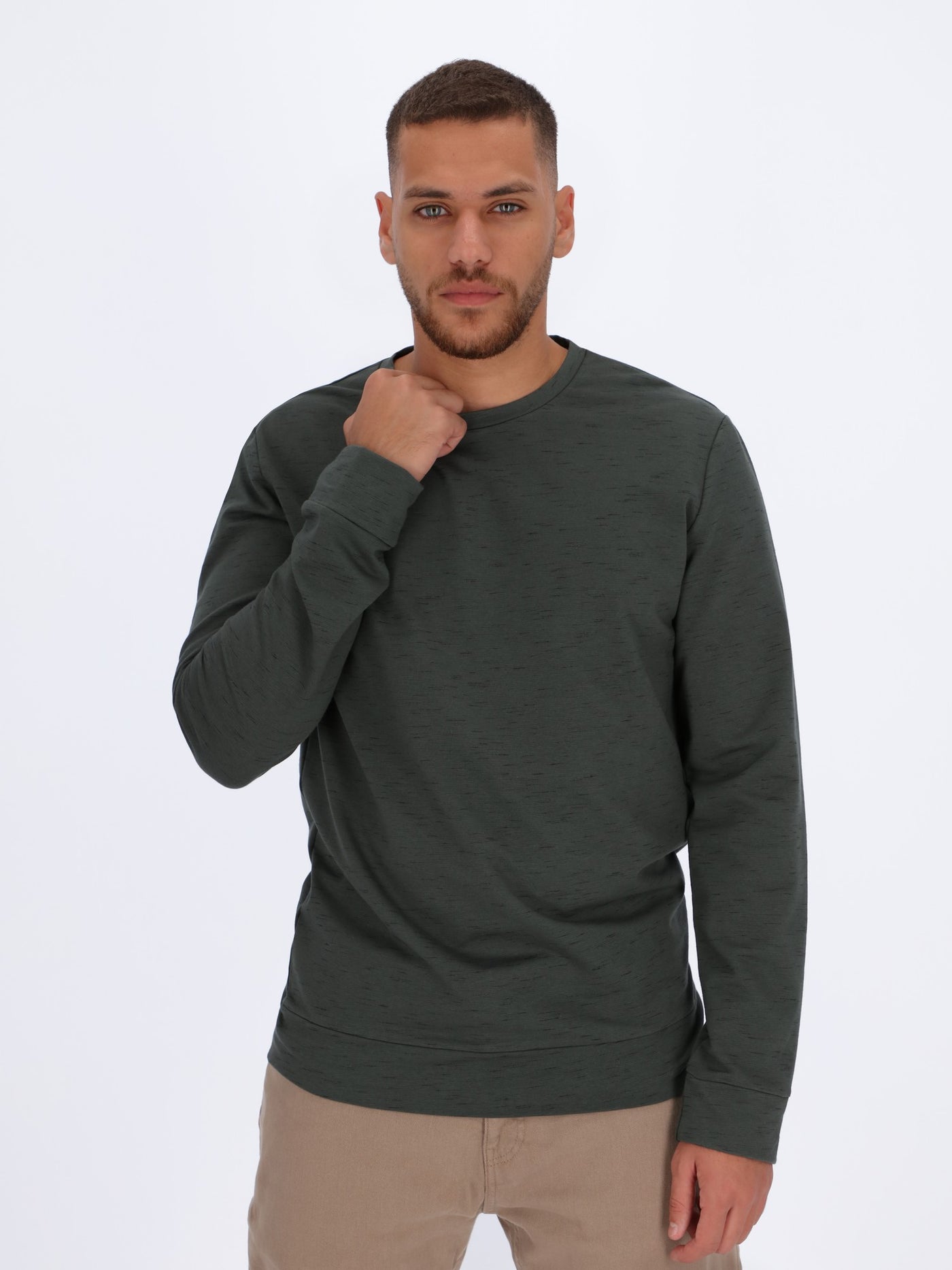 Heather Pattern Basic Sweatshirt