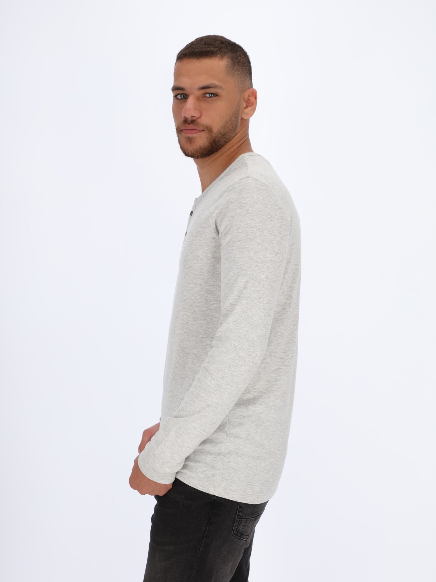 Henley T-shirt with Long Sleeves