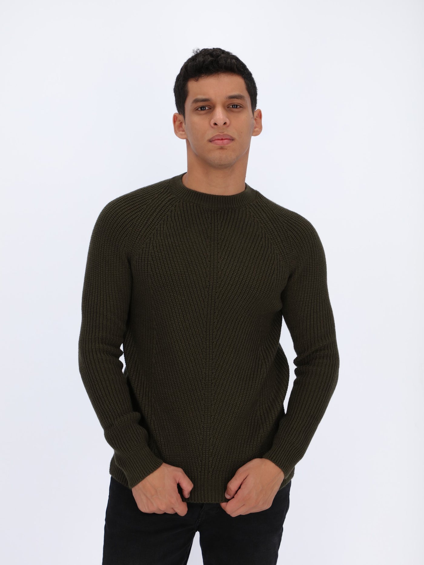 Knitted Sweater with Ribbed Texture