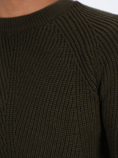 Knitted Sweater with Ribbed Texture