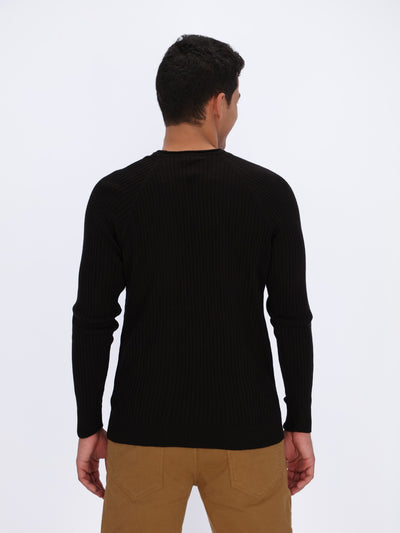 Small Cable Textured Raglan Sleeve Pullover