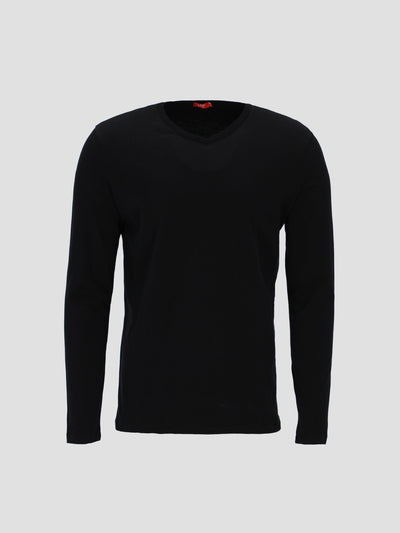 Men's Long Sleeve T-shirt with V Neck