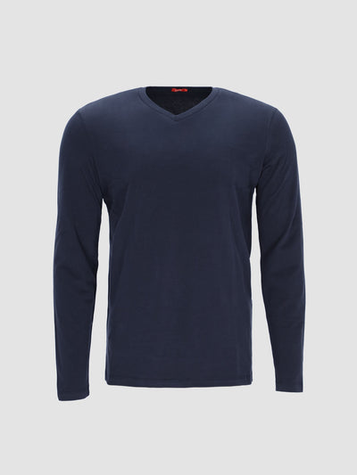 Men's Long Sleeve T-shirt with V Neck