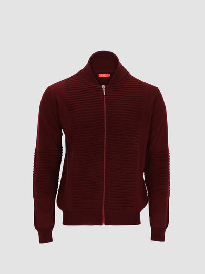 Men's Knitted Zip-Up Cardigan