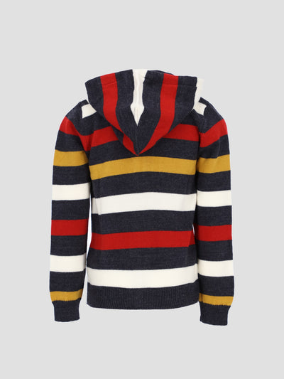 Kids Boys Striped Zipper Hoodie