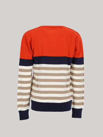 Kids Boys Color-block Striped Sweater