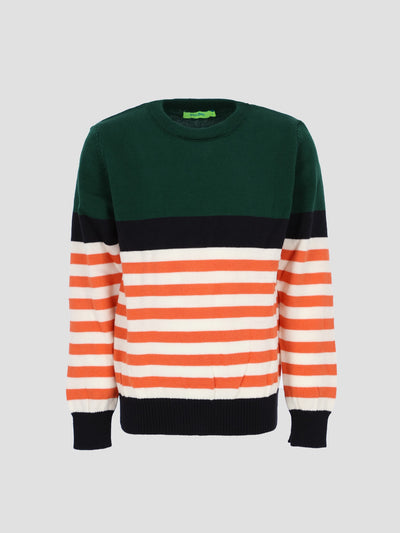 Kids Boys Color-block Striped Sweater