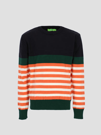 Kids Boys Color-block Striped Sweater