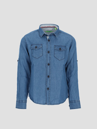 Kids Boys Denim Long Sleeve Shirt