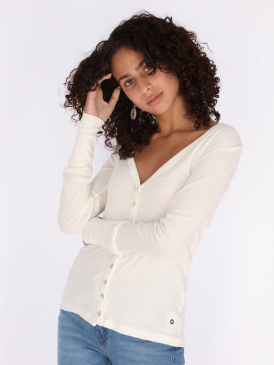 OR Jackets & Cardigans Basic Buttoned Jumper with V Neck