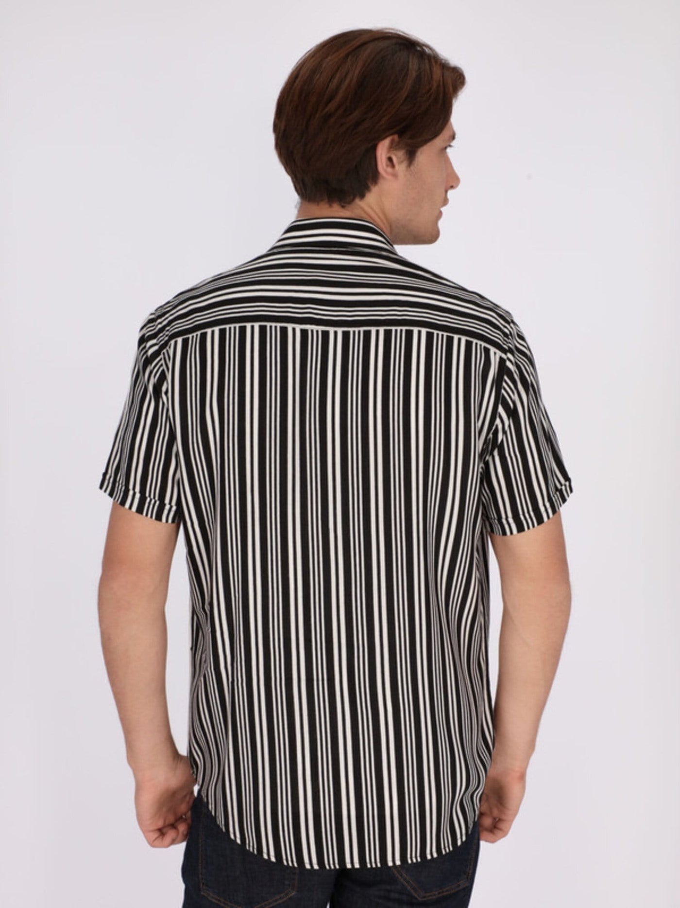 OR Shirts Vertical Striped Short Sleeve Casual Shirt