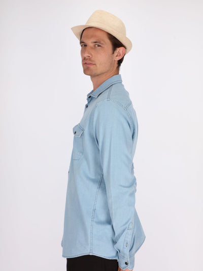 OR Shirts Long Sleeve Denim Shirt with Chest Pockets