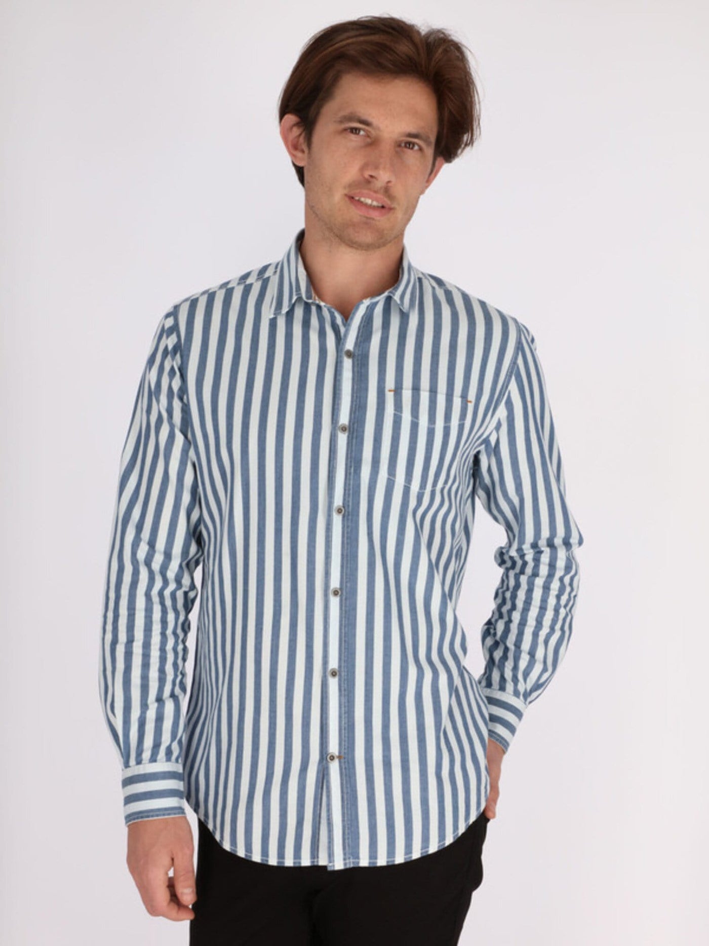 OR Shirts Navy / S Striped Long Sleeve Shirt