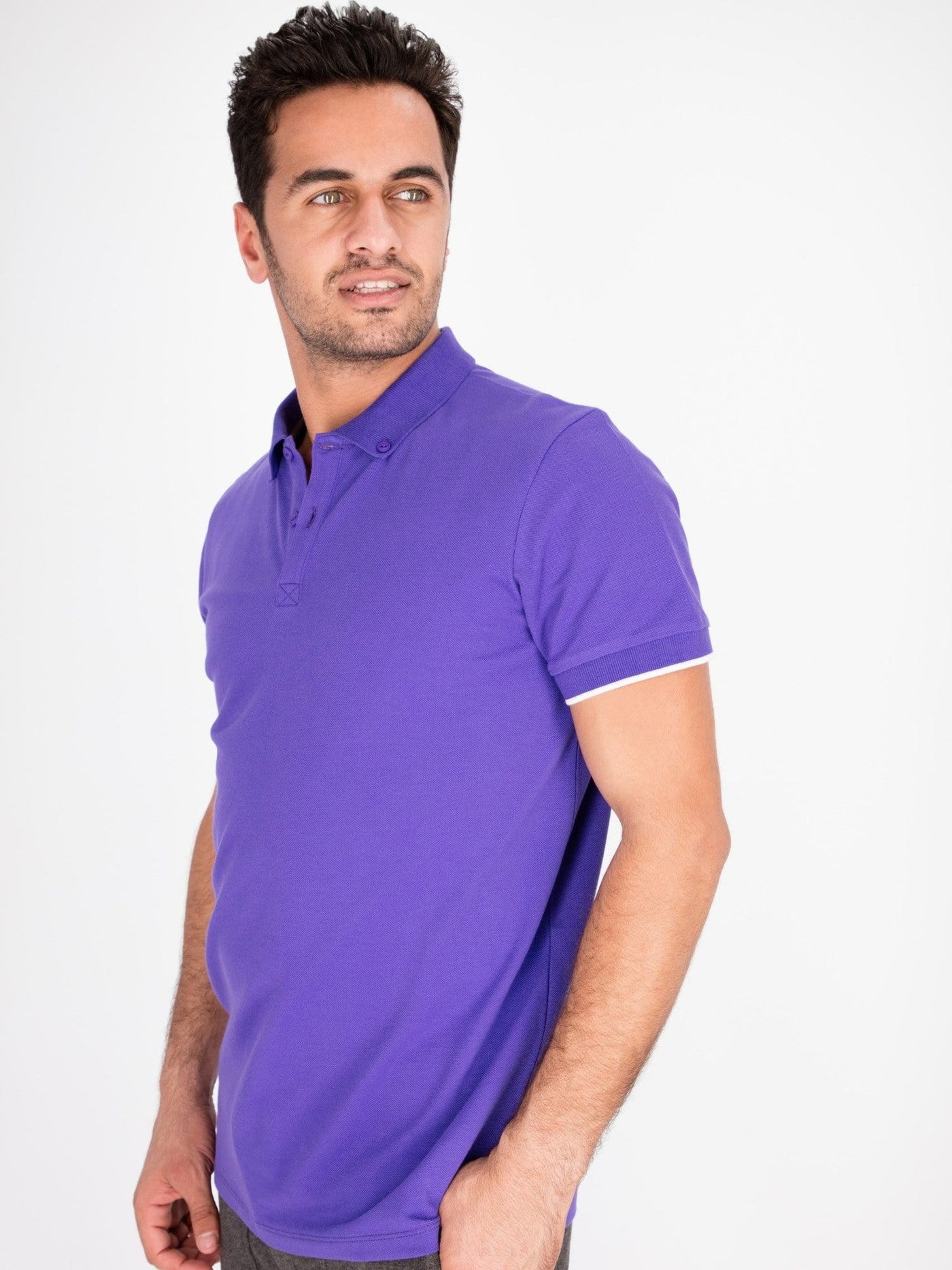 OR Polos Turned-Down Collar Button-Up Short Sleeve Polo Shirt