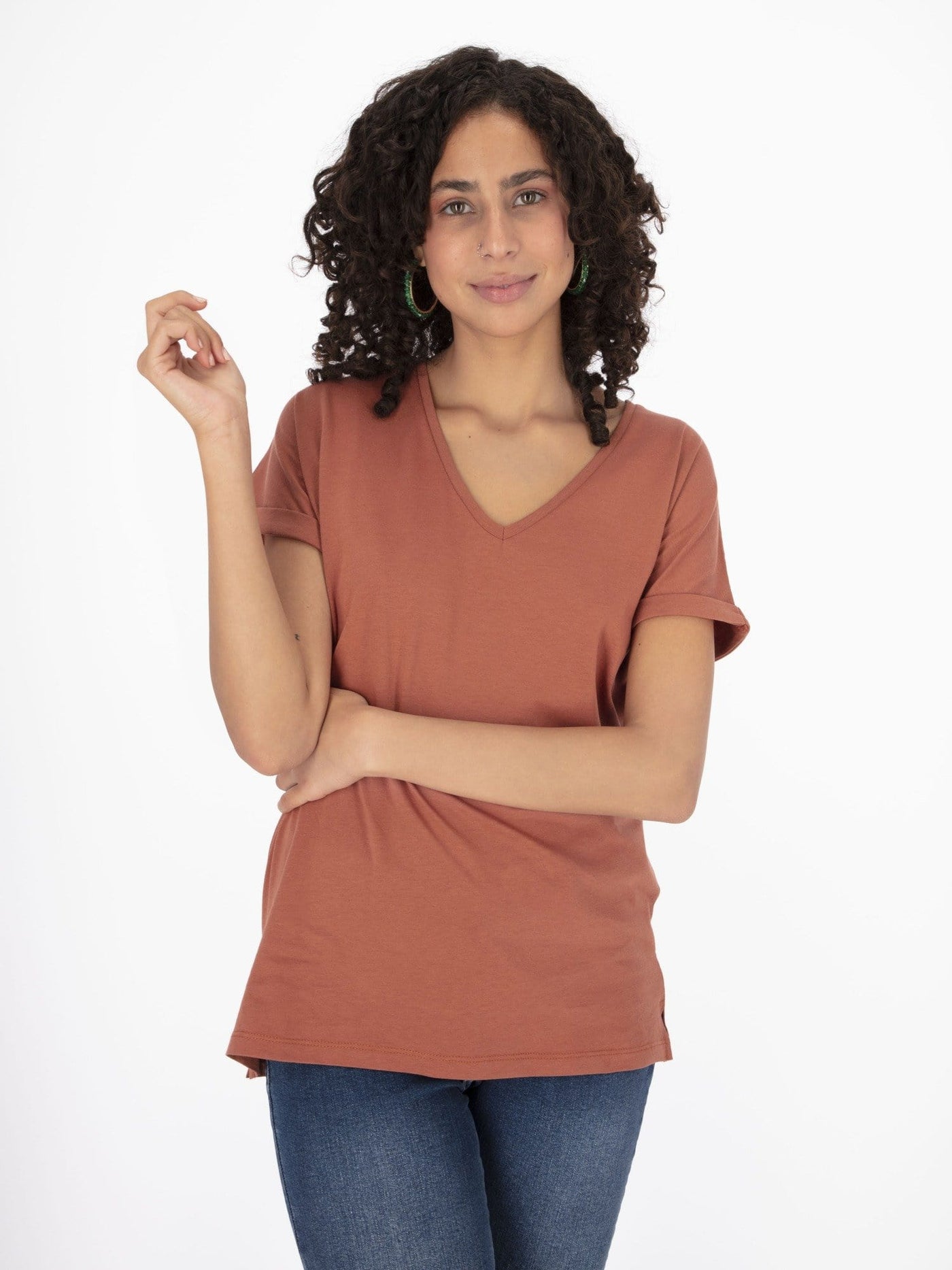 OR Tops & Blouses Basic Cap Sleeve V Neck Top