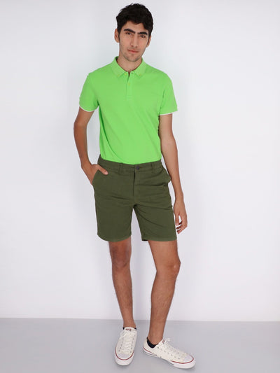 OR Polos Turned-Down Collar Button-Up Short Sleeve Polo Shirt