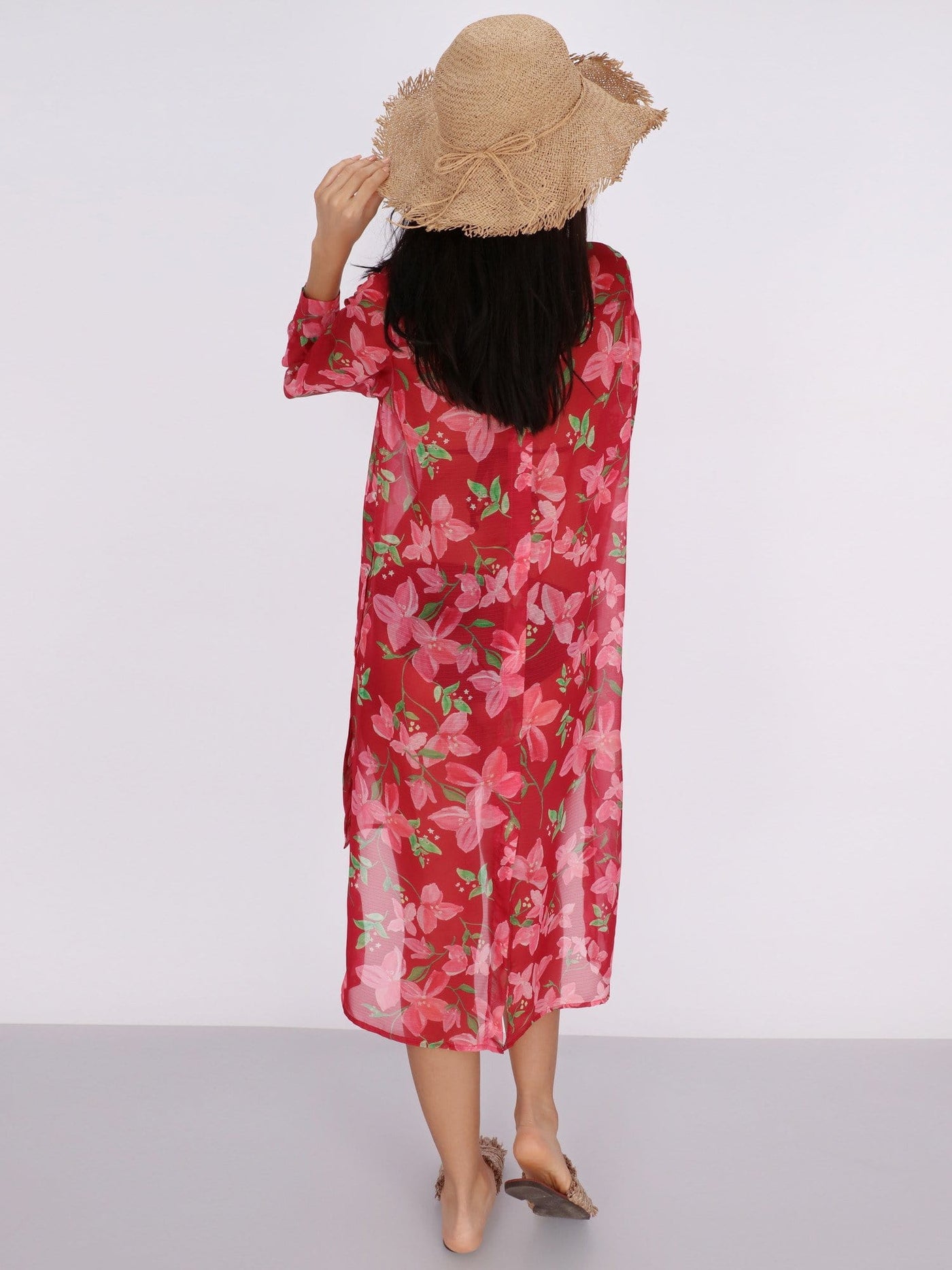 OR Swimwear Button Down Floral Cover Up