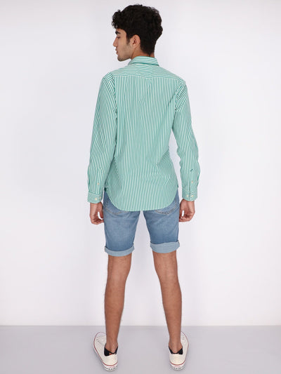 OR Pants & Shorts Light Wash Ripped Denim Shorts with Rolled-up Trims