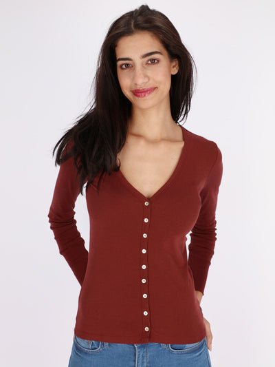 OR Jackets & Cardigans Andorra - V68 / L Basic Buttoned Jumper with V Neck