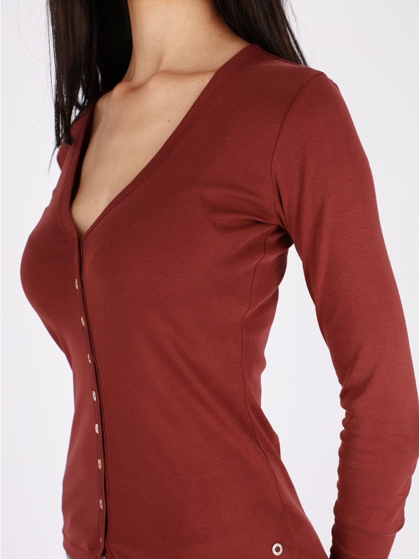 OR Jackets & Cardigans Basic Buttoned Jumper with V Neck