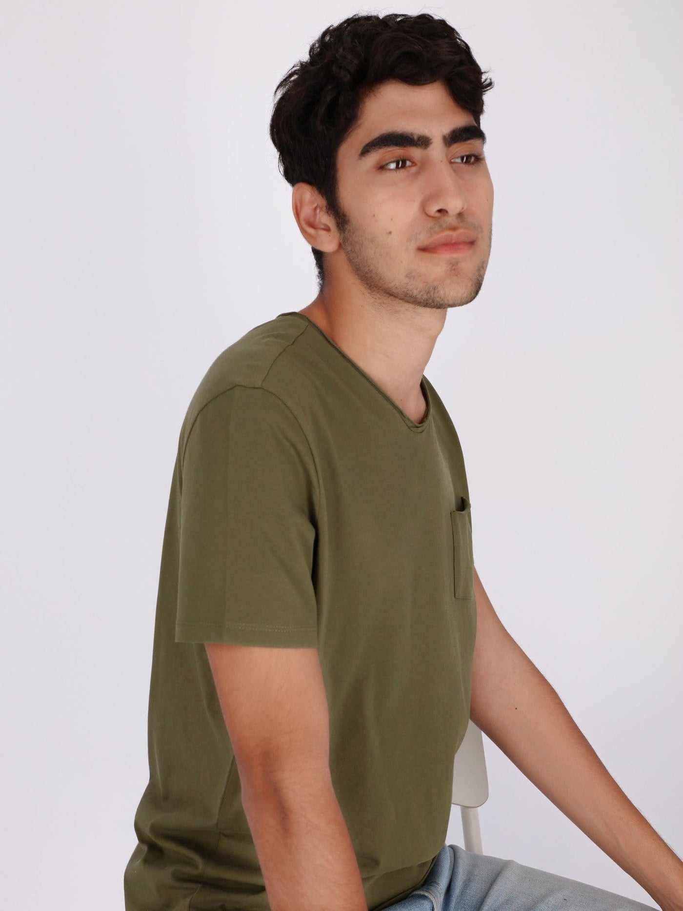 OR T-Shirts Chest Pocket V-Neck Solid T-Shirt