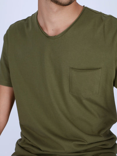 OR T-Shirts Chest Pocket V-Neck Solid T-Shirt