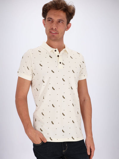 OR Polos Off White / S Polo Shirt All Over Feather Print