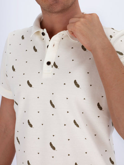 OR Polos Polo Shirt All Over Feather Print