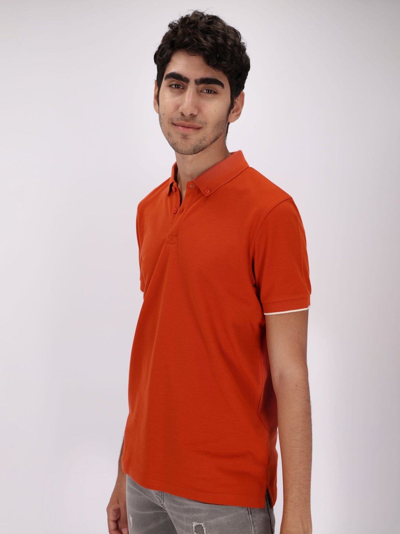 OR Polos Turned-Down Collar Button-Up Short Sleeve Polo Shirt