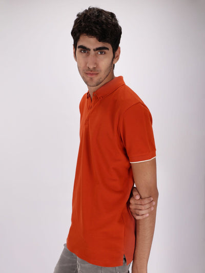 OR Polos Turned-Down Collar Button-Up Short Sleeve Polo Shirt