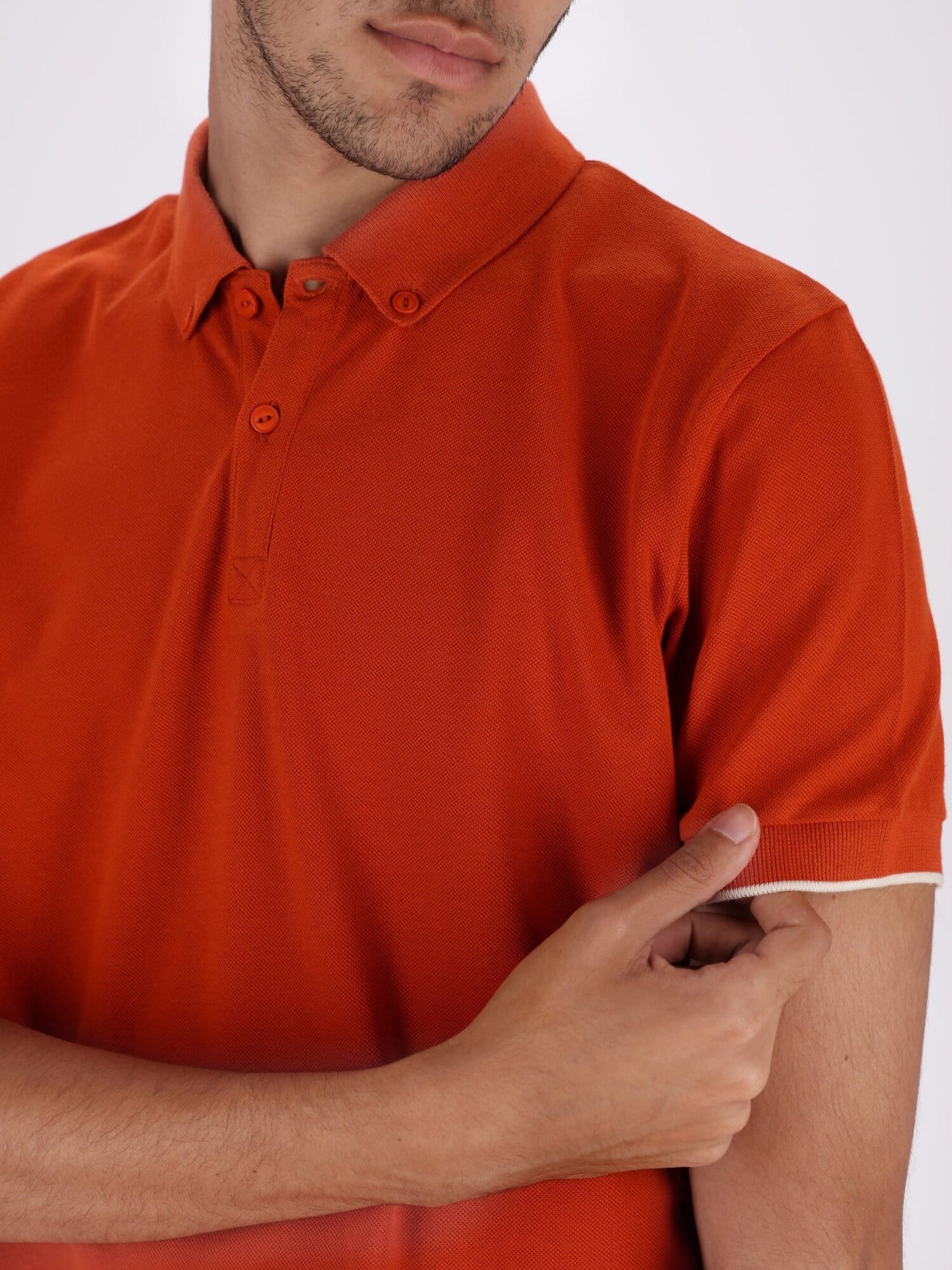 OR Polos Turned-Down Collar Button-Up Short Sleeve Polo Shirt