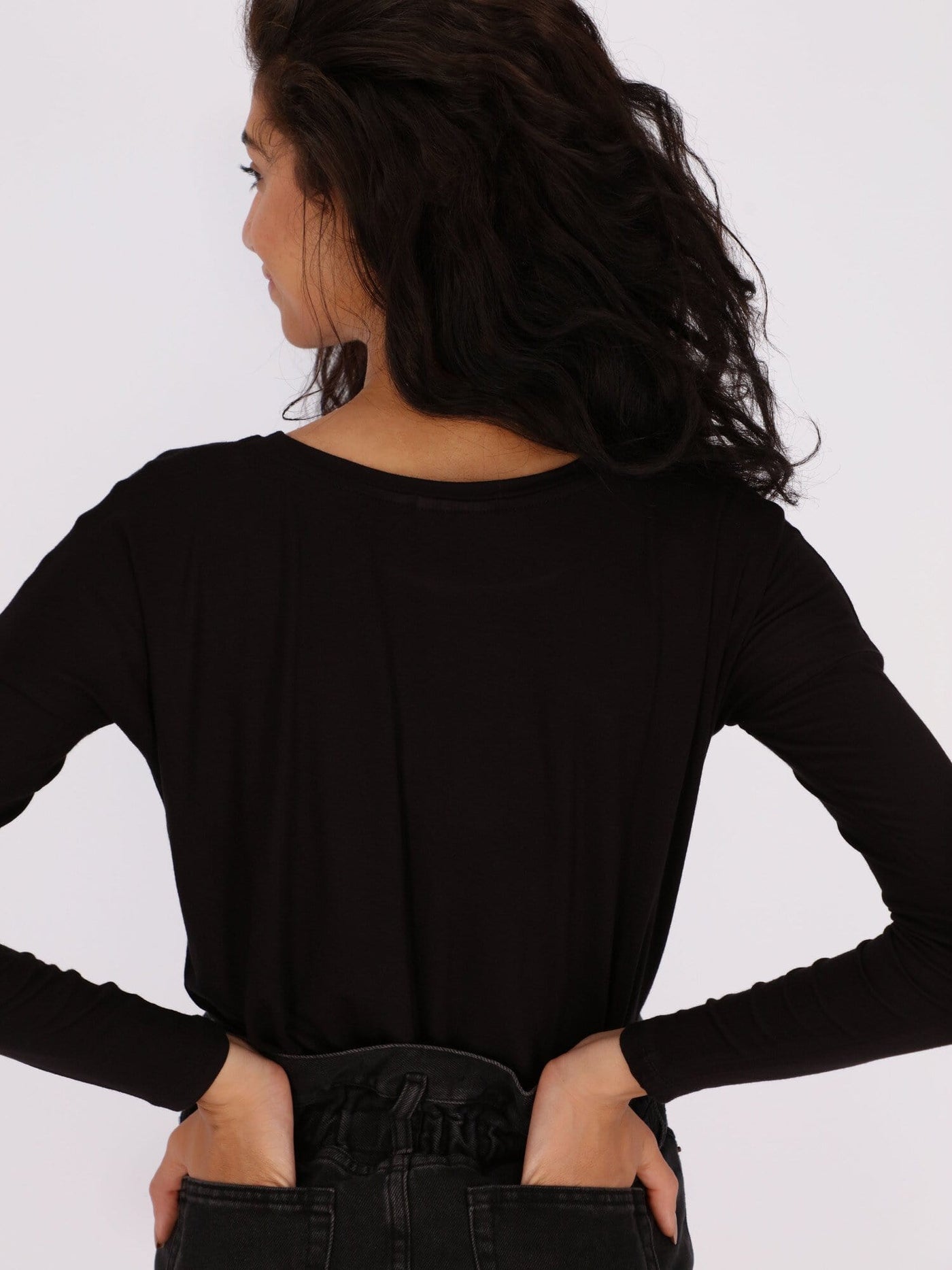 OR Tops & Blouses Front Text Print Basic Long Sleeve Top