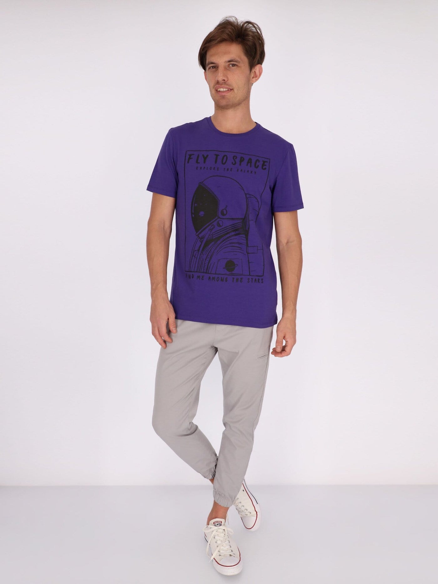 OR T-Shirts Front Print Fly to Space Short Sleeve T-Shirt