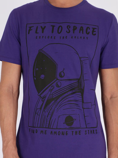 OR T-Shirts Front Print Fly to Space Short Sleeve T-Shirt