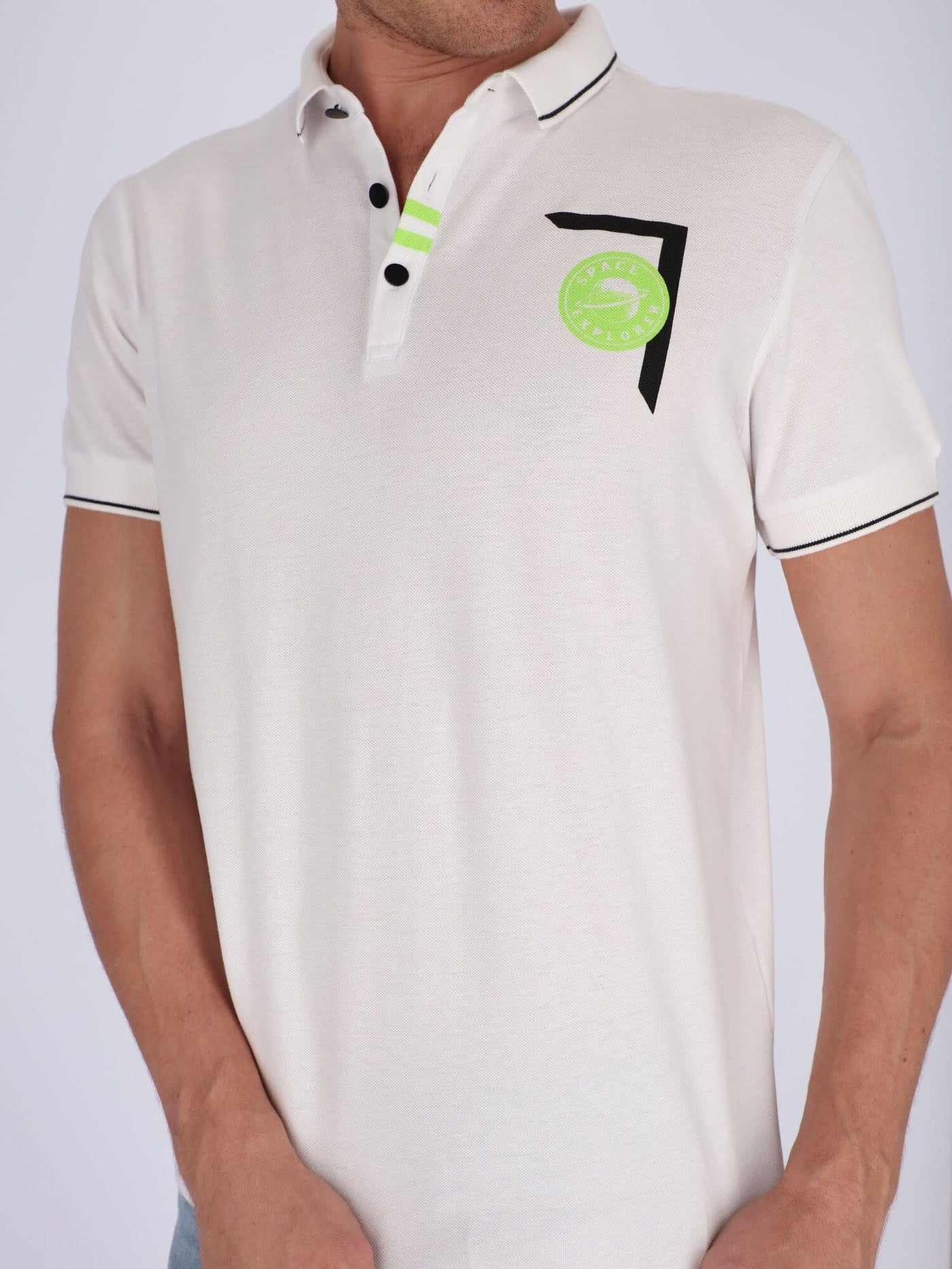 OR Polos WHITE / L Polo Shirt with Front Print