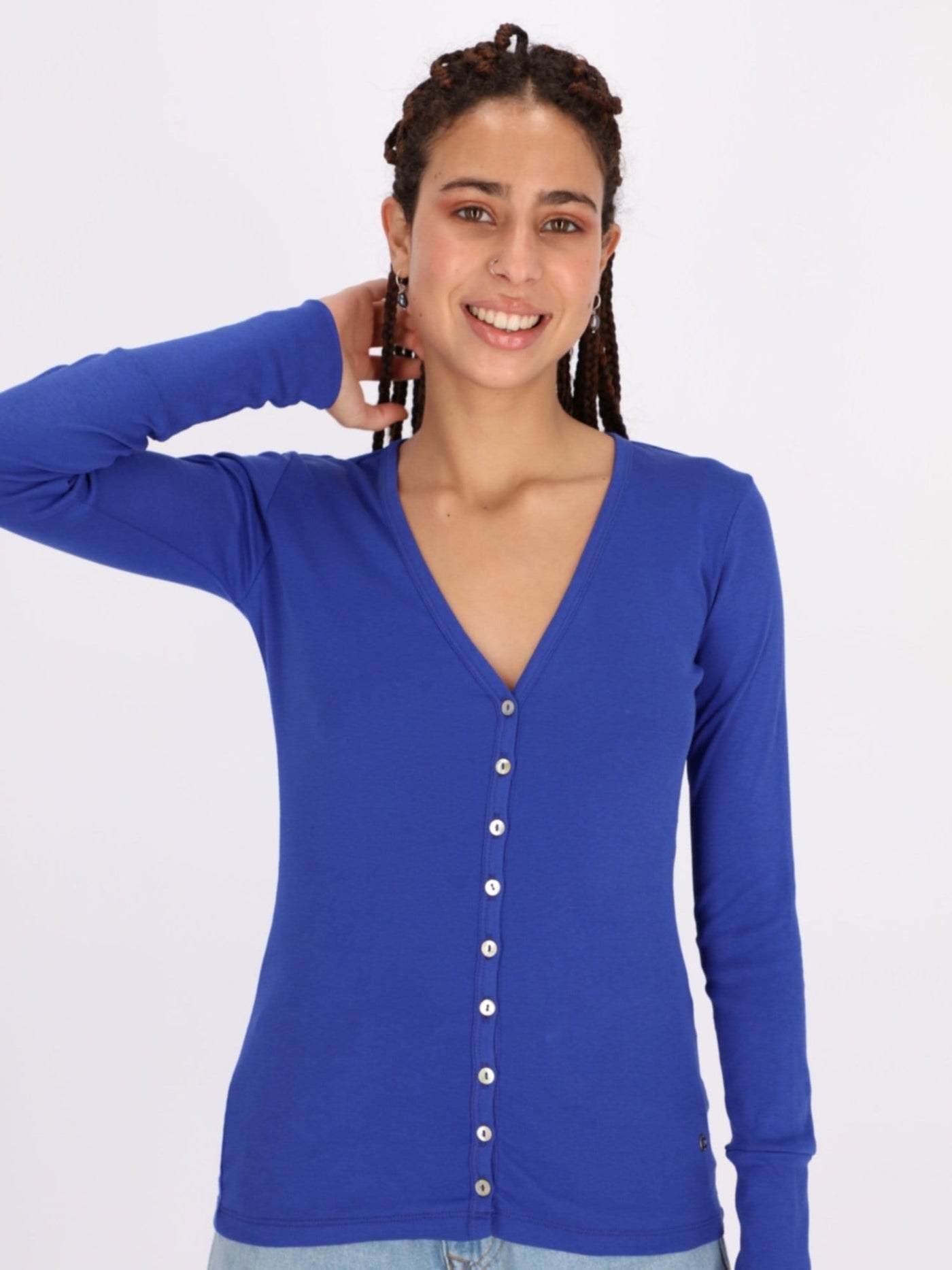 OR Jackets & Cardigans Basic Buttoned Jumper with V Neck