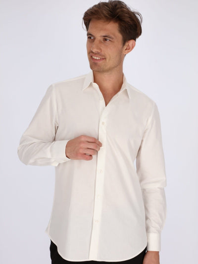 Daniel Hechter Shirts Off White / 39 Solid Classic Long Sleeve Shirt