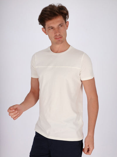 OR T-Shirts Off White / S Basic T-shirt with Front-line Crosswise