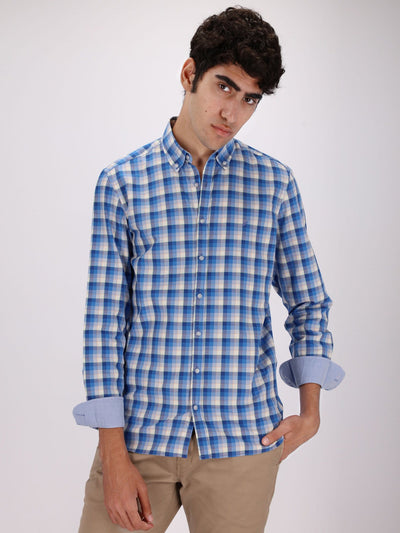 Daniel Hechter Shirts Long Sleeve Plaids Shirt with button-down Collar