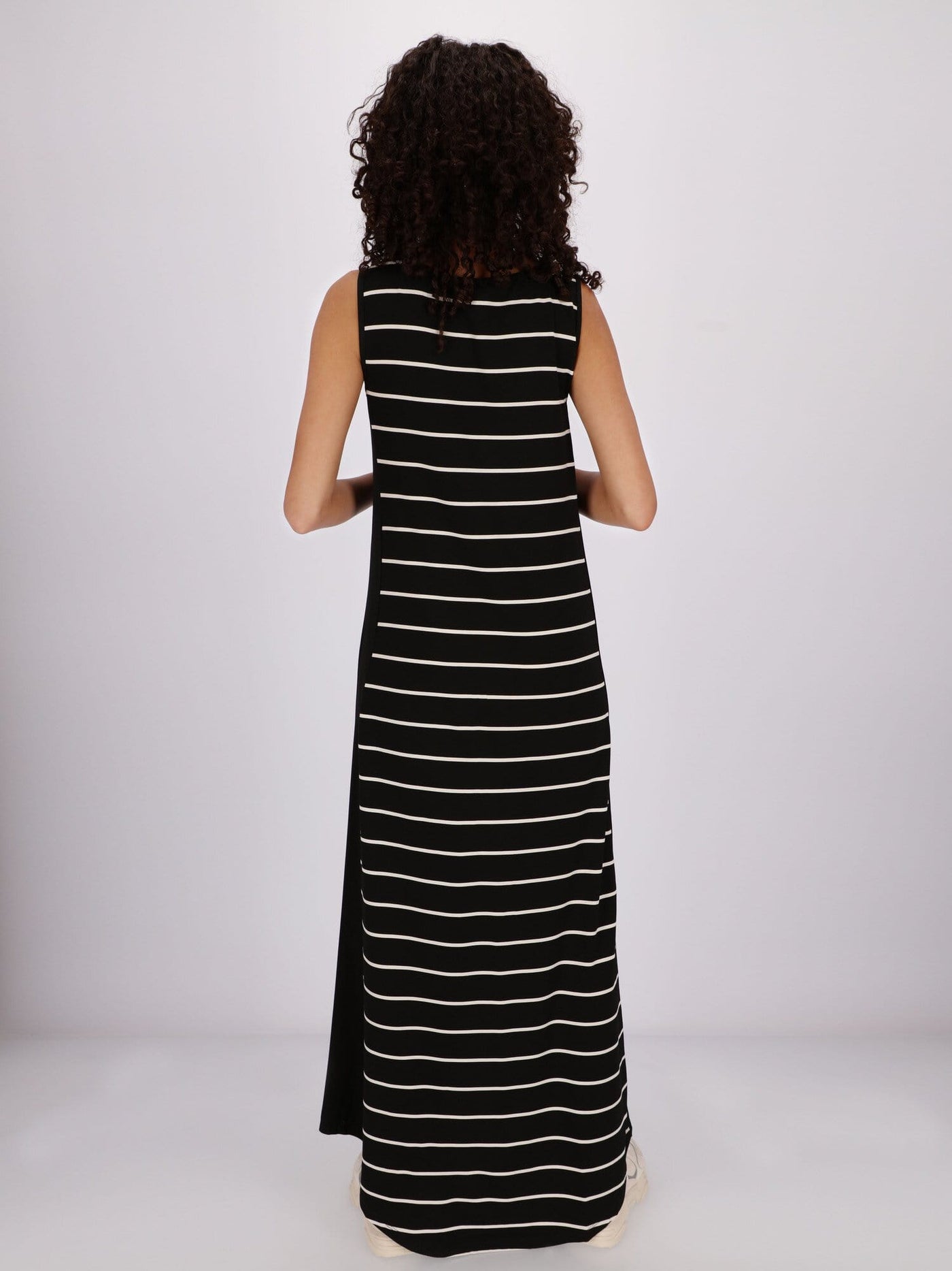 OR Dresses & Jumpsuits BLACK / S Sleeveless Sheath Dress with Horizontal Stripes