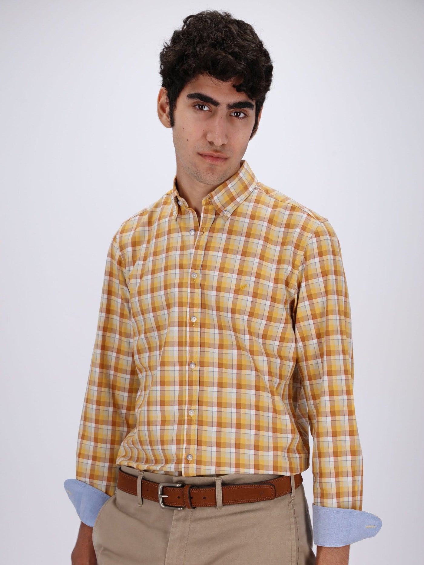 Daniel Hechter Shirts Long Sleeve Plaids Shirt with button-down Collar