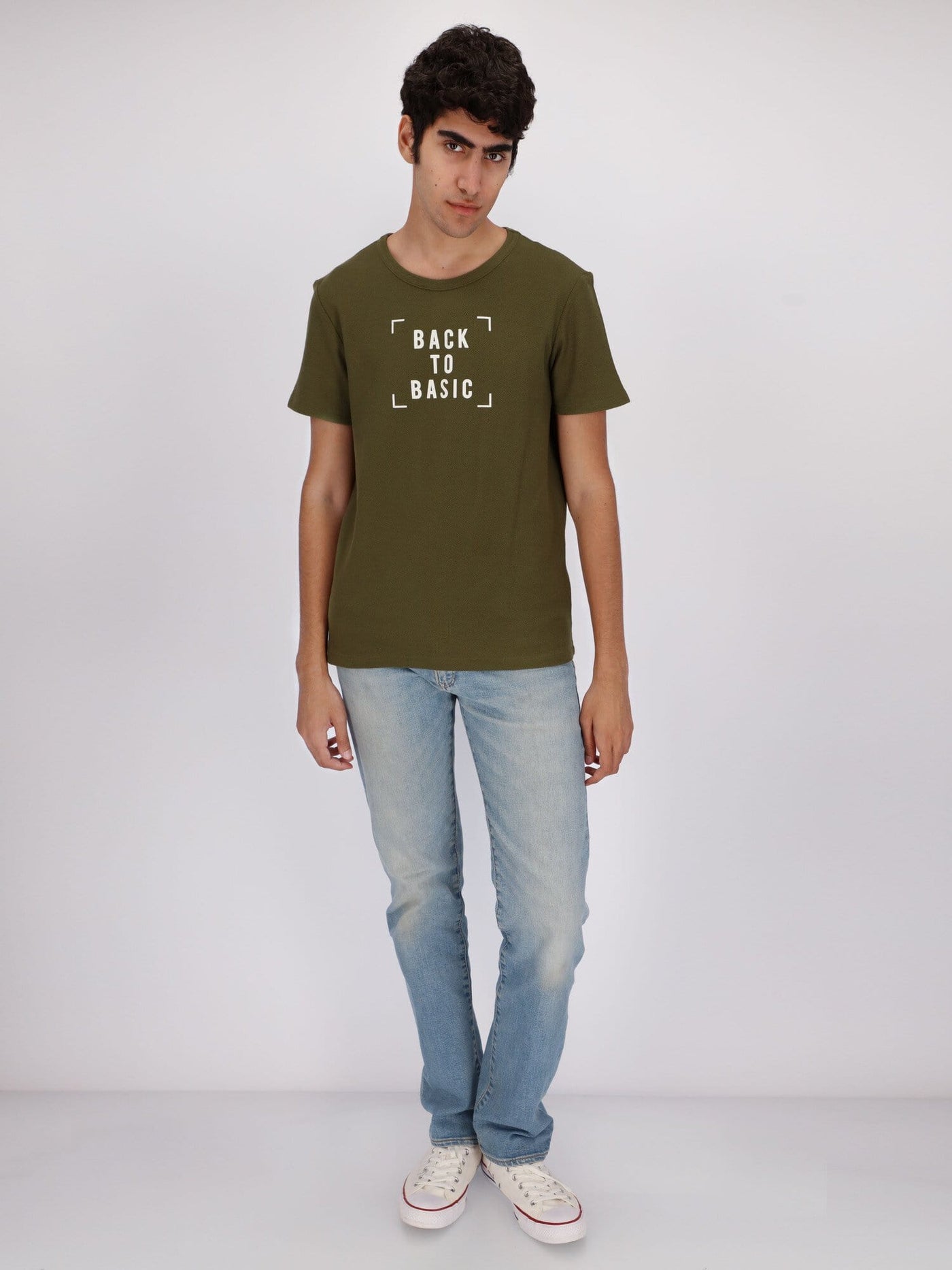 OR T-Shirts Front Text Print Back to Basic T-Shirt