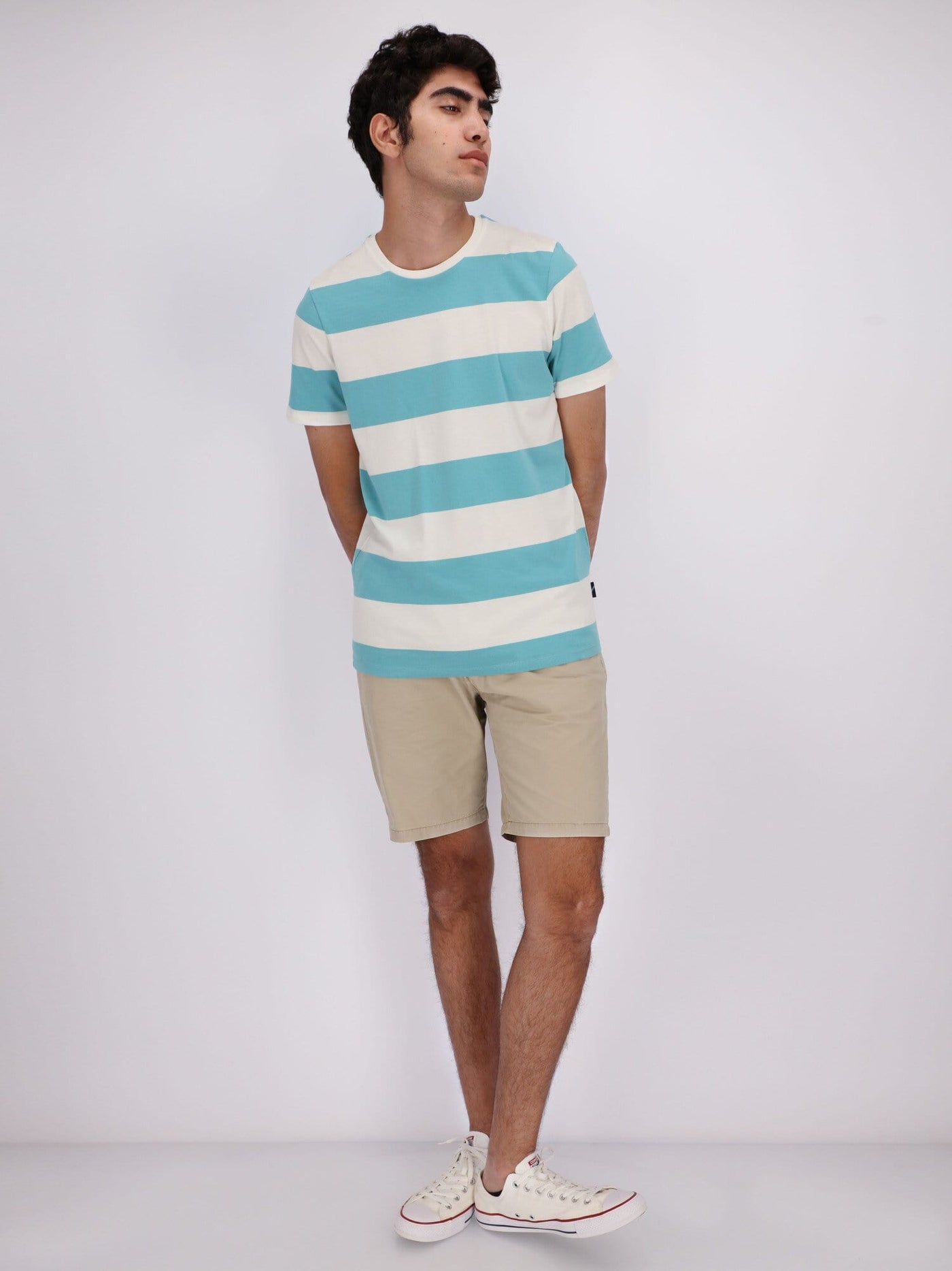 Daniel Hechter T-Shirts Horizontal Stripes Bold Lines T-Shirt