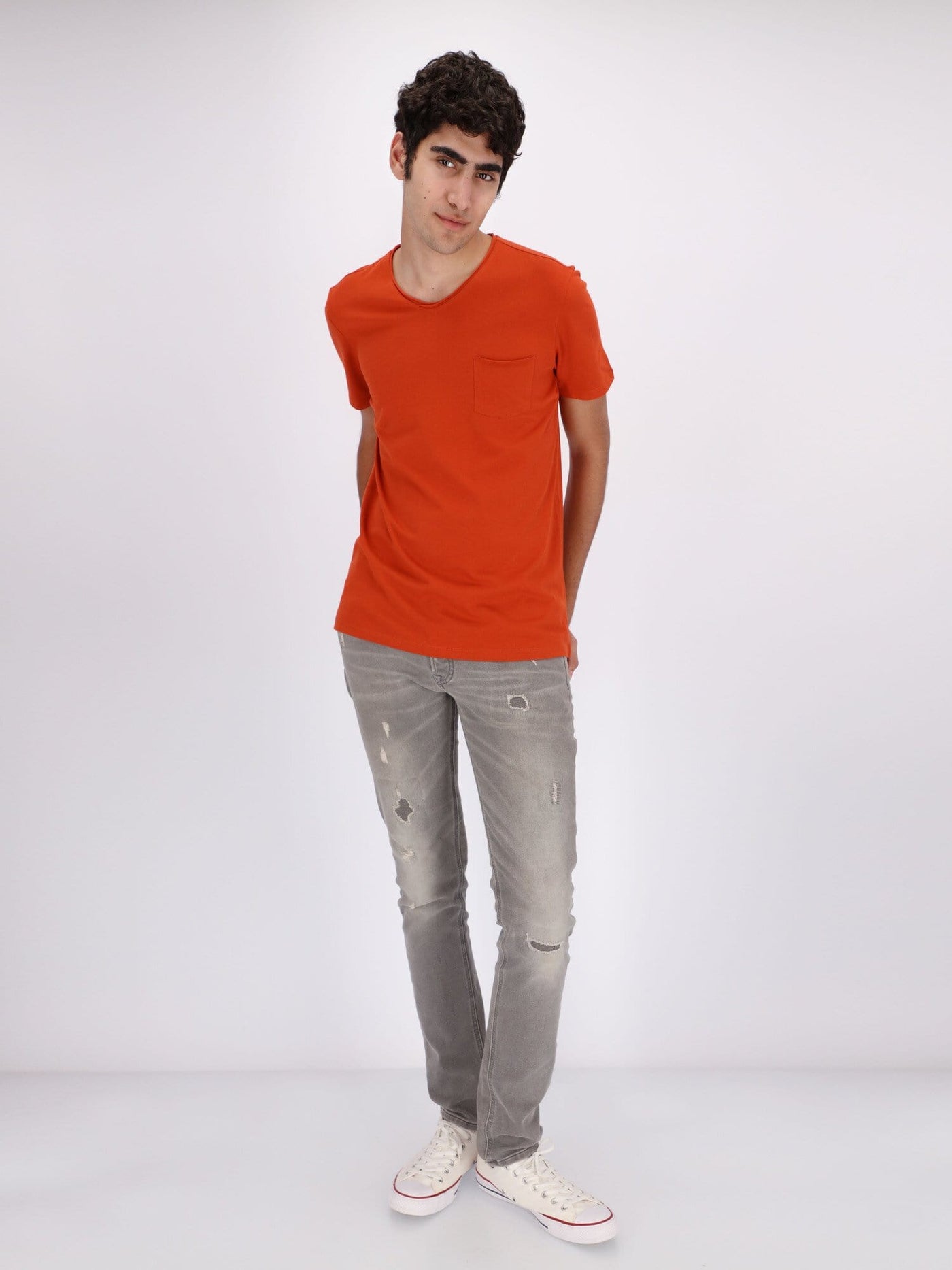 OR T-Shirts Chest Pocket V-Neck Solid T-Shirt