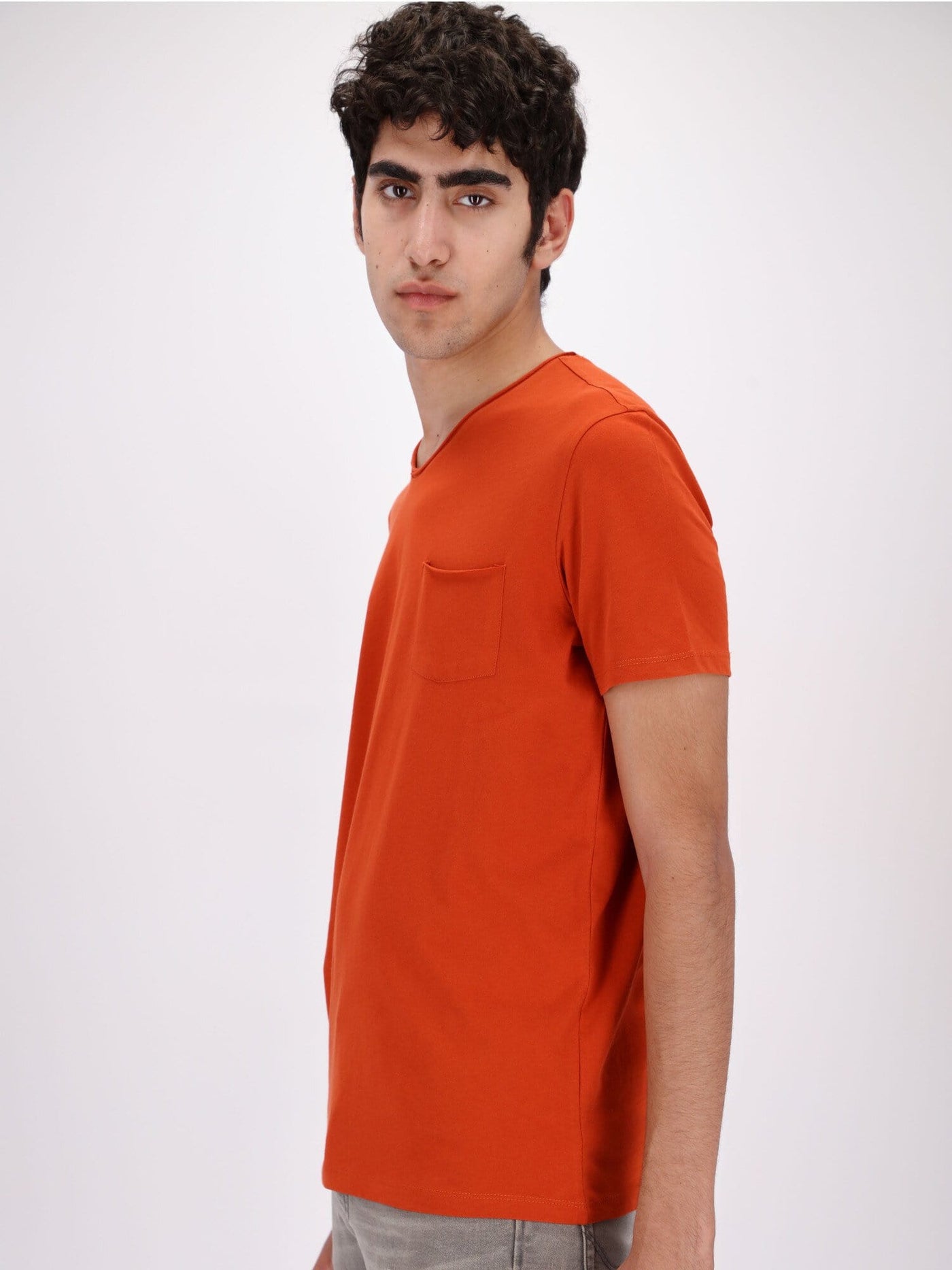 OR T-Shirts Chest Pocket V-Neck Solid T-Shirt