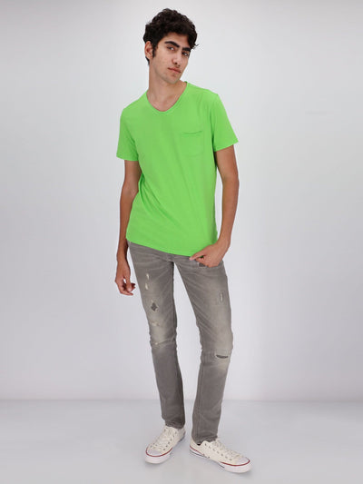 OR T-Shirts Chest Pocket V-Neck Solid T-Shirt